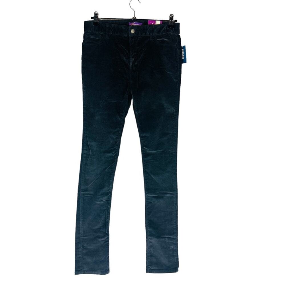 New Old Navy Girls Sz 16 Super Skinny Pants Grey Velvet Pockets Stretch NWT